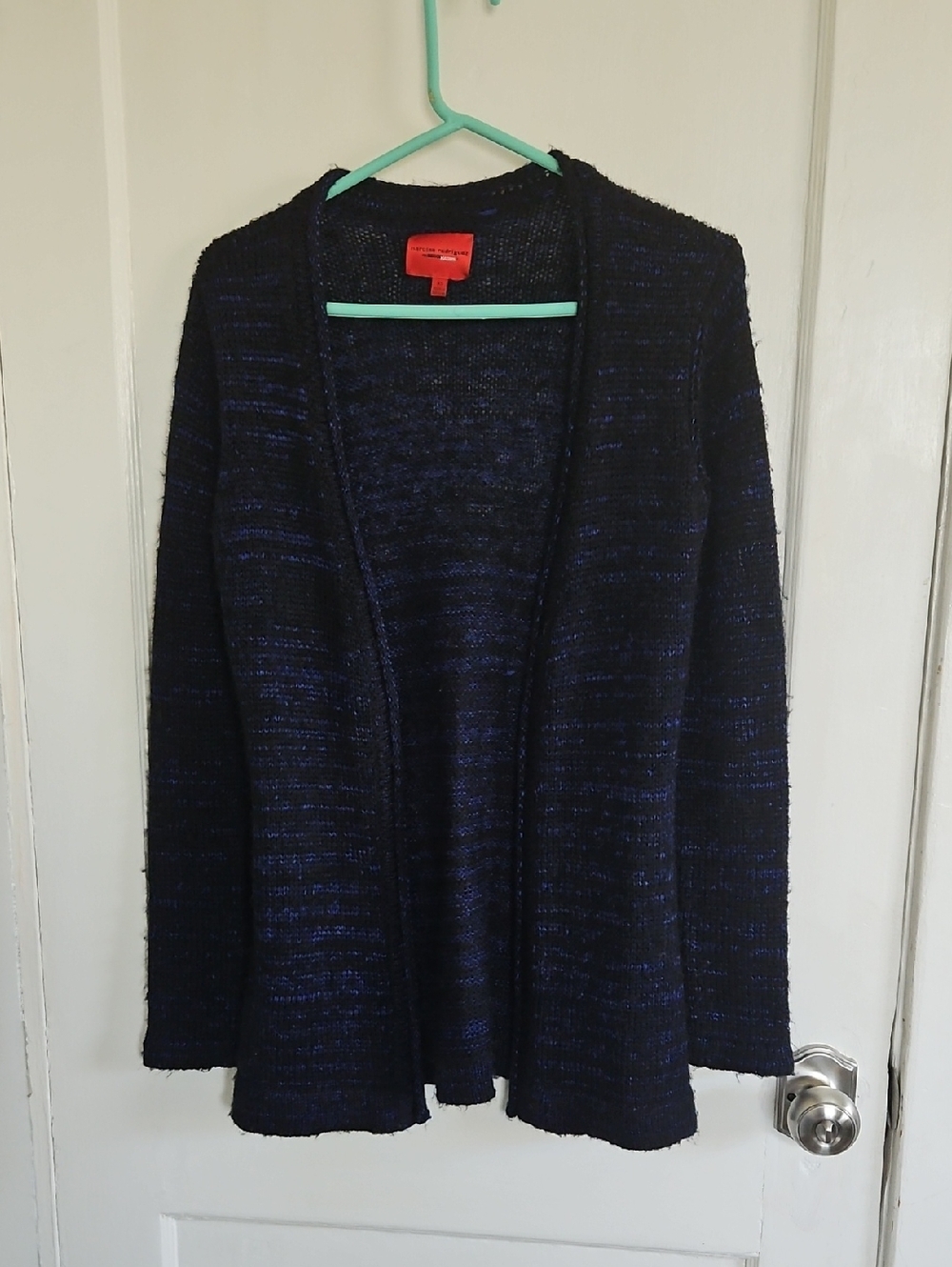 Narciso Rodrigues Open-Front Navy and Black Women's Cardigan Sweater